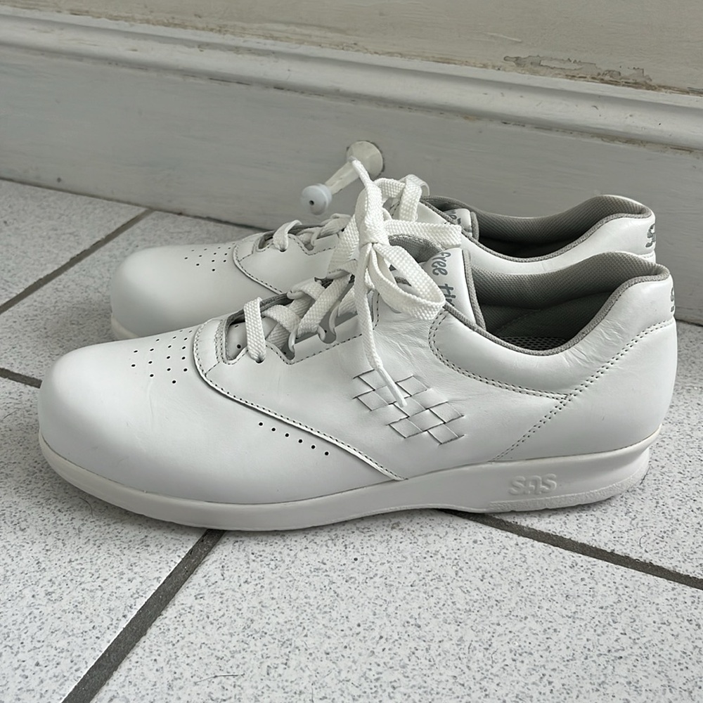 SAS Womens Ft Mesh White Walking Shoes - Size 8.5 - Picture 4 of 10